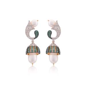 Designer Earrings with Certified Diamonds in 18k Yellow Gold - ER0967P